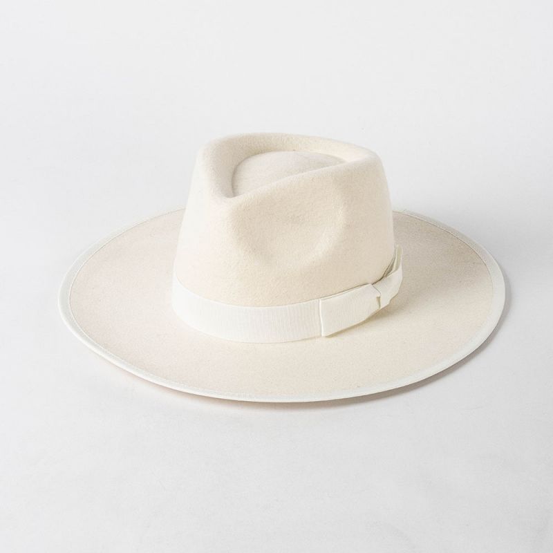 แฟชั่น Oem หมวก Fedora แบบกำหนดเองสีขาวแบน